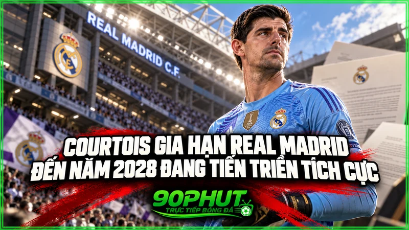 Courtois gia hạn Real Madrid đến năm 2028 đang tiến triển tích cực